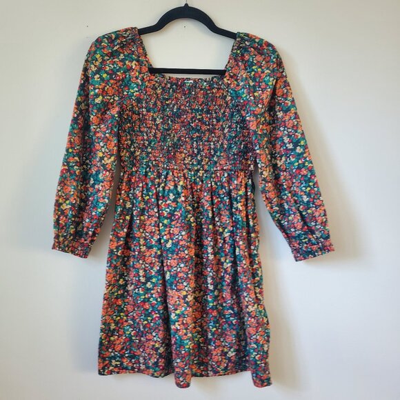 Crewcuts Girls Floral Smocked Long Sleeve Dress - Size 10 | Boho Fit & Flare Sty - Picture 1 of 10